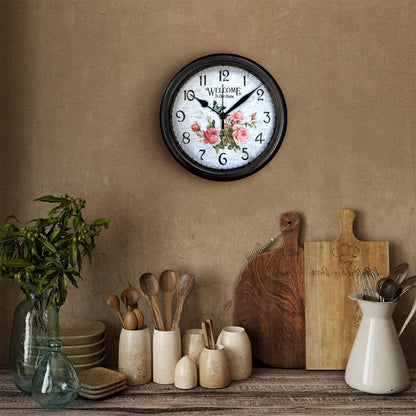 Shabby Chic Patchwork Vintage Wall Clock Silent Round Analog Clock~1259