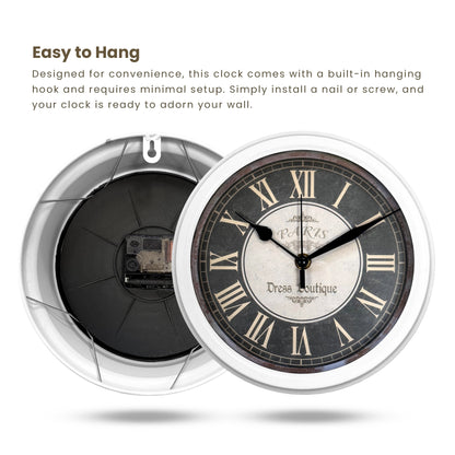 Roman Numerals Wall Clock Round Quartz Vintage Analogue clock~1257