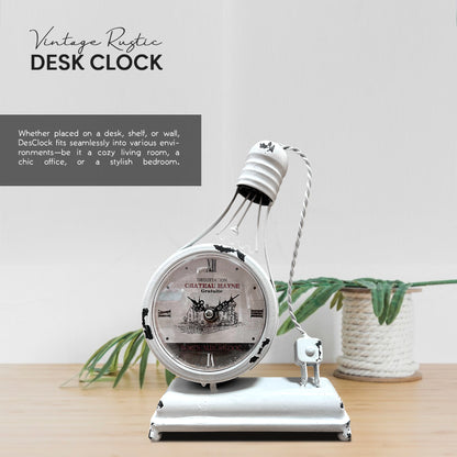 Handcraft Mantel Clock Light Bulb Creative Single-Sided Clock ~1254