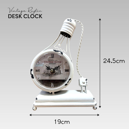 Handcraft Mantel Clock Light Bulb Creative Single-Sided Clock ~1254