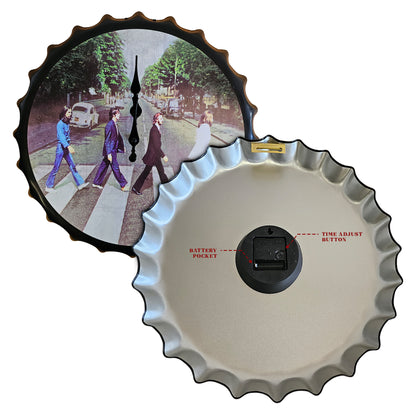 The Beatles Abbey Road Album Art Bottle Cap Handcraft Wall Clock ~1261