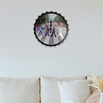The Beatles Abbey Road Album Art Bottle Cap Handcraft Wall Clock ~1261