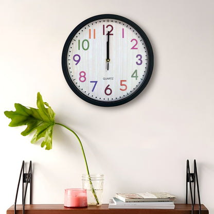 Colorful Kids Battery Operated Wall Silent Non-Ticking Number Quartz Clock~1267