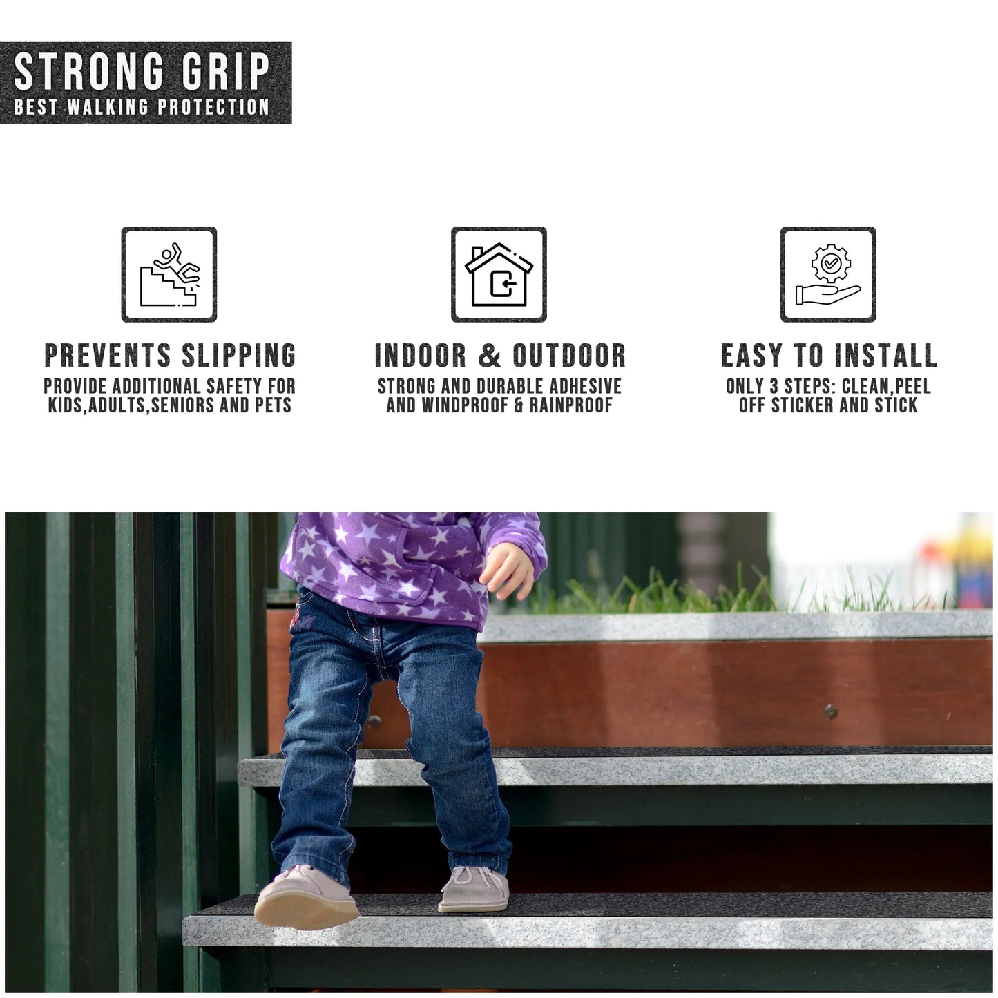 1 x Durable Black Anti-Slip PVC Grip Tape  5CM X 5M~1283