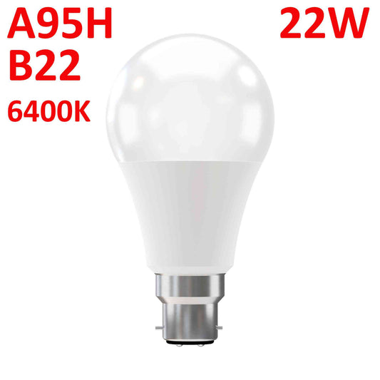6 Pack B22 LED Bulbs 22W Cool White 6400K 2206lm