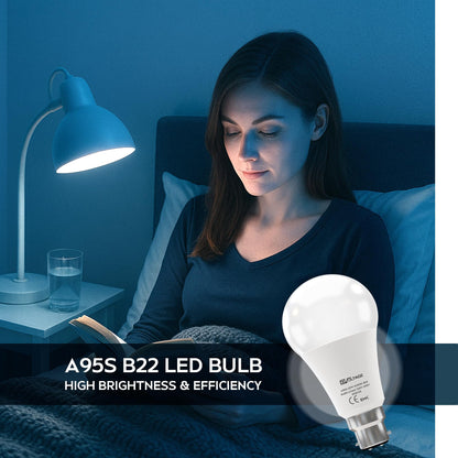 6 Pack B22 LED Bulbs 22W Cool White 6400K 2206lm