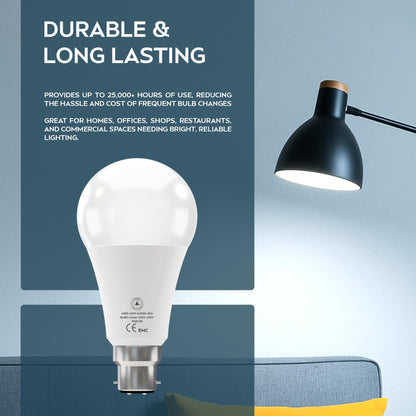 6 Pack B22 LED Bulbs 22W Cool White 6400K 2206lm