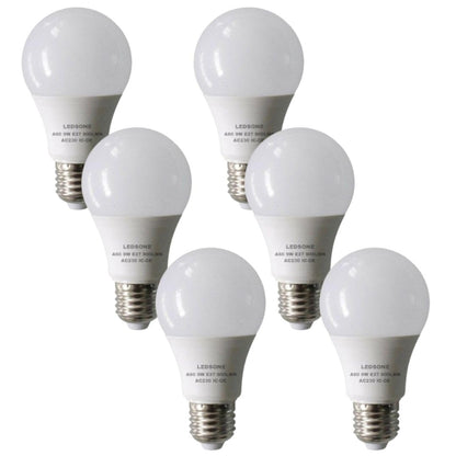 6 Pack - E27 LED Bulb SMD A60H-HP 9W Cool White 6400K Non Dimmable