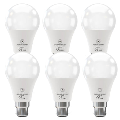 6 Pack - B22 LED Bulb SMD A65H-HP 15W Cool White 6400K Non Dimmable