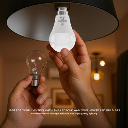 6 Pack - B22 LED Bulb SMD A65H-HP 15W Cool White 6400K Non Dimmable