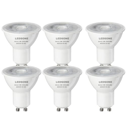 6 Pack - GU10 LED Bulb COB GU10-CW 3W Cool White 6400K Non Dimmable