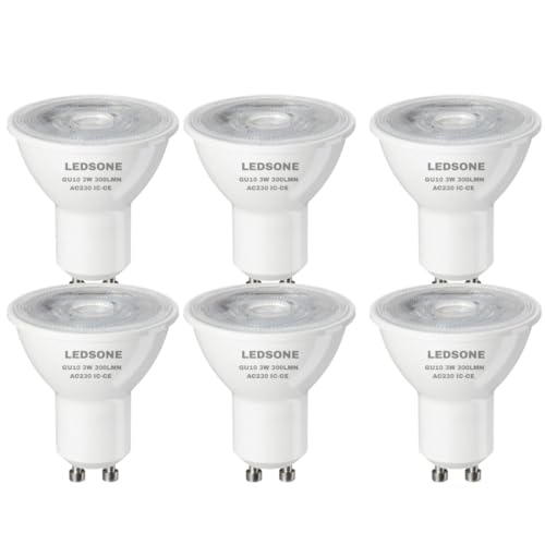 6 Pack - GU10 LED Bulb COB GU10-CW 3W Cool White 6400K Non Dimmable