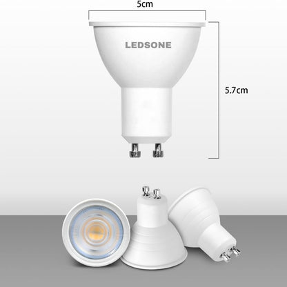 6 Pack - GU10 LED Bulb COB GU10-CW 3W Cool White 6400K Non Dimmable