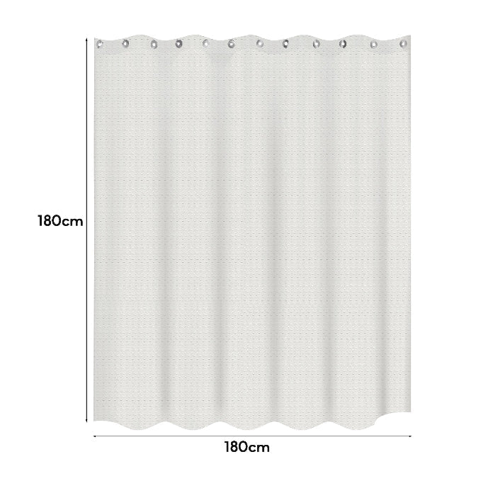 Diamond Weave Fabric Shower Curtain 180 x 180 cm – Waterproof, Pink or White