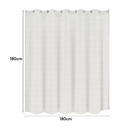 Diamond Weave Fabric Shower Curtain 180 x 180 cm – Waterproof, Pink or White