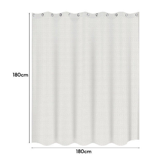 Diamond Weave Fabric Shower Curtain 180 x 180 cm – Waterproof, Pink or White