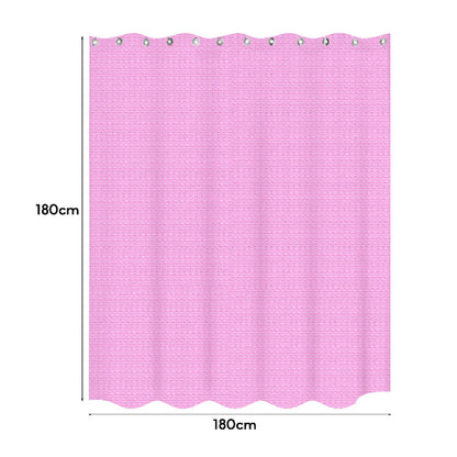 Diamond Weave Fabric Shower Curtain 180 x 180 cm – Waterproof, Pink or White - photo 4