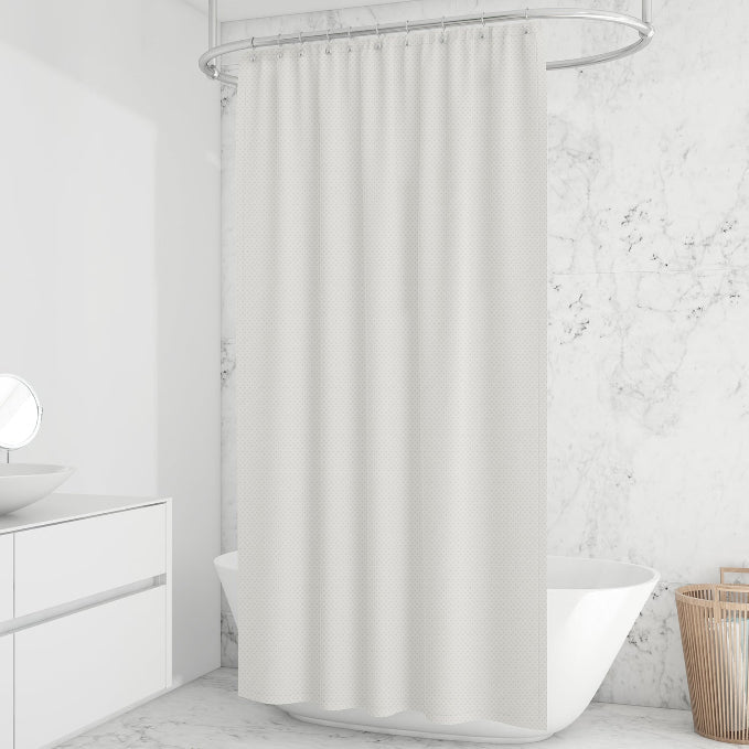 Diamond Weave Fabric Shower Curtain 180 x 180 cm – Waterproof, Pink or White - photo 5