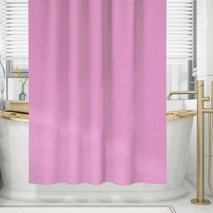 Diamond Weave Fabric Shower Curtain 180 x 180 cm – Waterproof, Pink or White - photo 6