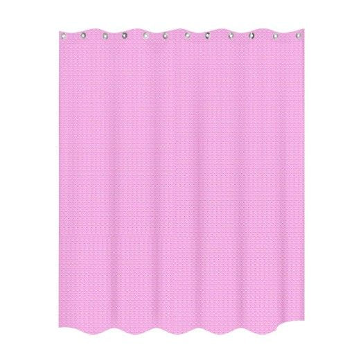 Diamond Weave Fabric Shower Curtain 180 x 180 cm – Waterproof, Pink or White - photo 3