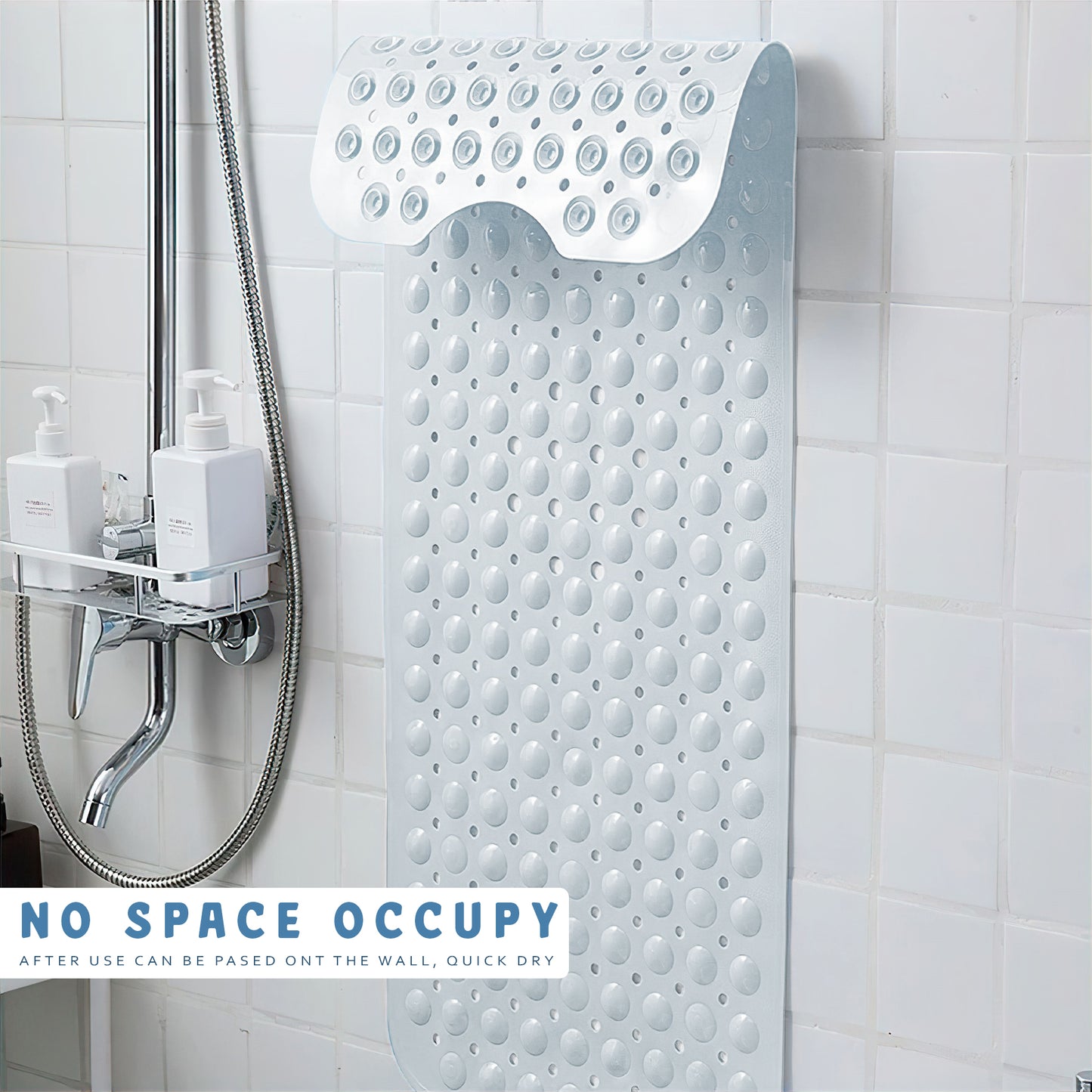 Non-Slip Shower Mat for Tub Soft Rubber Bath Mat with Drainage Holes ~1263