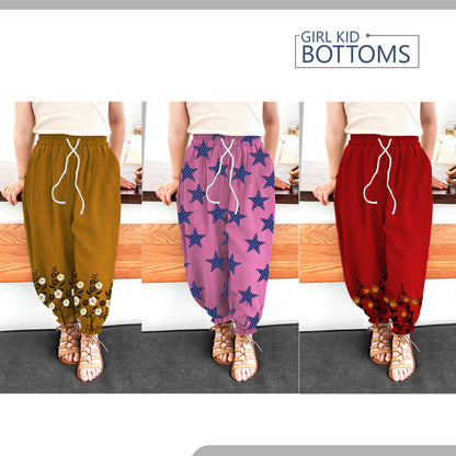 Kids Floral Print Flared bottoms Soft Cotton Pull-On  Bottom~1287