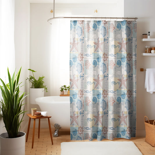 Polyester Fabric Material Seaside Curtain