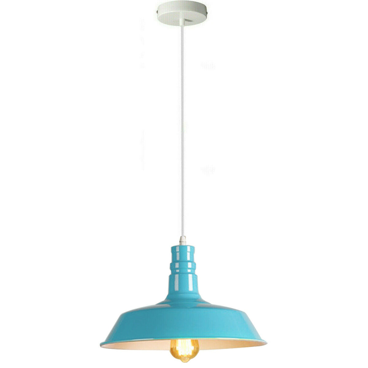 Rubber Cable Pendant Light – Coloured E27 Holder, Dome or Wide Shade - photo 5