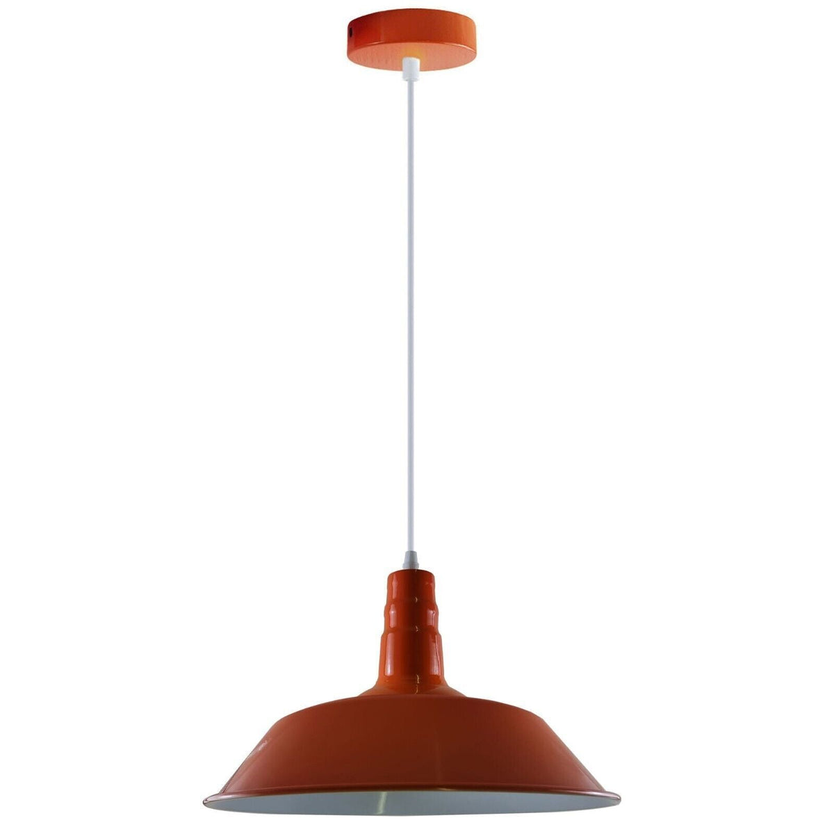 Rubber Cable Pendant Light – Coloured E27 Holder, Dome or Wide Shade - Orange, Big Top 36 cm Orange, Without Bulb