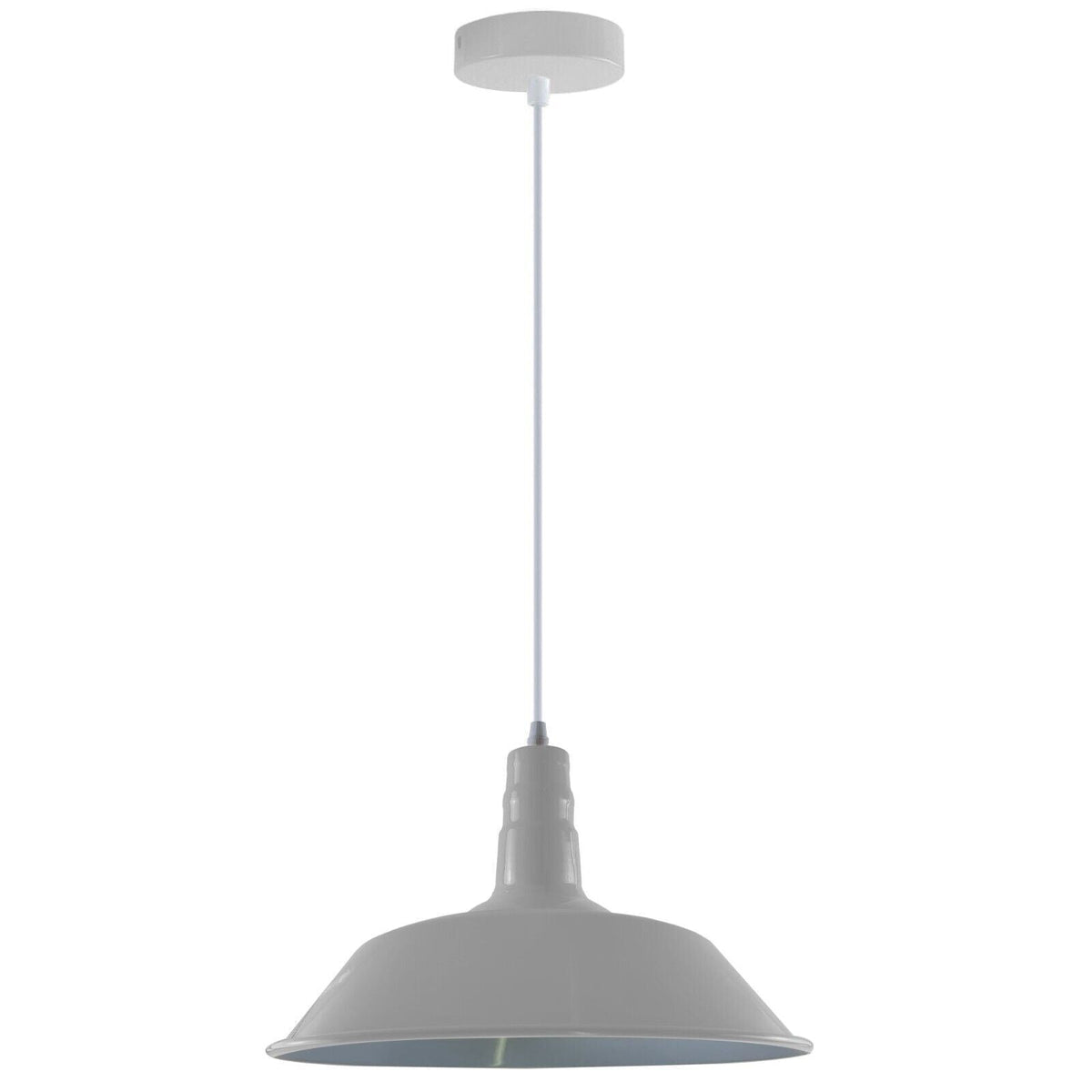 Rubber Cable Pendant Light – Coloured E27 Holder, Dome or Wide Shade - White, Big Top 36 cm White, Without Bulb
