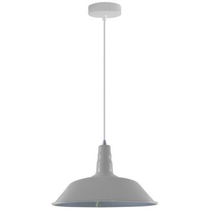 Rubber Cable Pendant Light – Coloured E27 Holder, Dome or Wide Shade - White, Big Top 36 cm White, Without Bulb