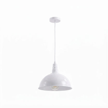 Rubber Cable Pendant Light – Coloured E27 Holder, Dome or Wide Shade - White, Dome 30 cm White, Without Bulb