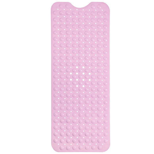 Non-Slip Shower Mat 100 x 40 cm – Suction Cups, Drain Holes, Blue, Pink or White