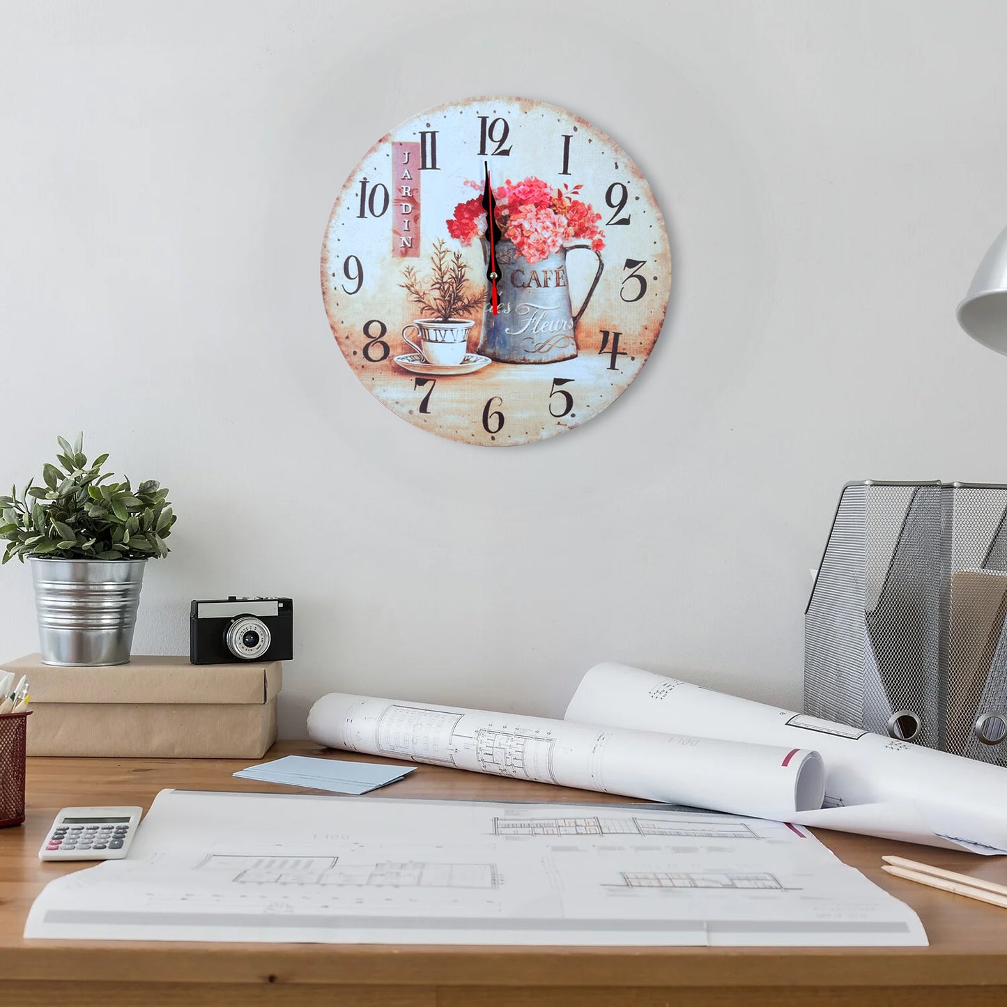 Ticking Round Shabby Chic Wall Clock