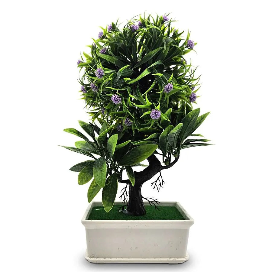 Artificial Bonsai Trees – Set of 2, Lilac Flowers, 27 cm, White Pots - photo 6
