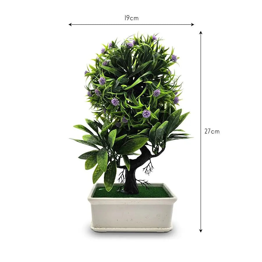 Artificial Bonsai Trees – Set of 2, Lilac Flowers, 27 cm, White Pots - photo 9