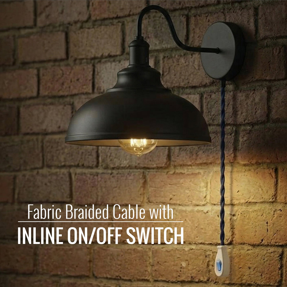 2 Core Fabric Lamp Cable with 16A Inline Rocker Switch - photo 2