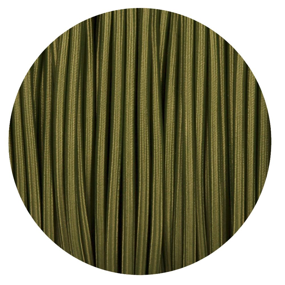 2 Core Round Fabric Cable 0.75mm – 1 m to 4 m - Army Green, 1 m