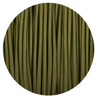 2 Core Round Fabric Cable 0.75mm – 1 m to 4 m - Army Green, 3 m