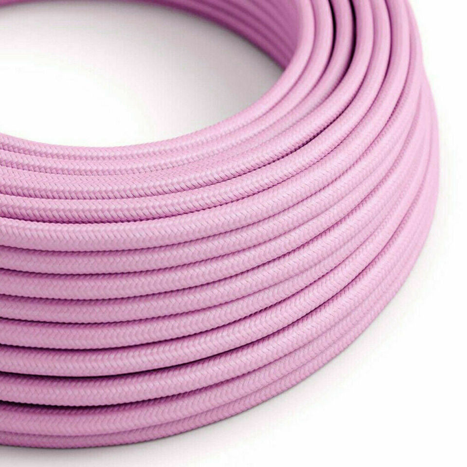 2 Core Round Fabric Cable 0.75mm – 1 m to 4 m - Baby Pink, 2 m