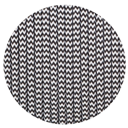 2 Core Round Fabric Cable 0.75mm – 1 m to 4 m - Black & White, 2 m