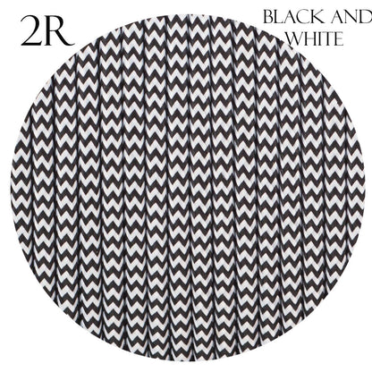 2 Core Round Fabric Cable 0.75mm – 1 m to 4 m - Black & White, 3 m