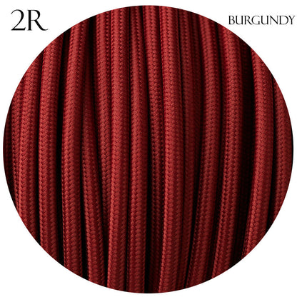 2 Core Round Fabric Cable 0.75mm – 1 m to 4 m - Burgundy, 1 m