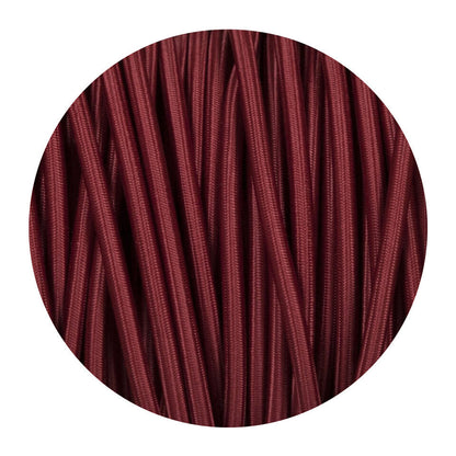 2 Core Round Fabric Cable 0.75mm – 1 m to 4 m - Burgundy, 2 m