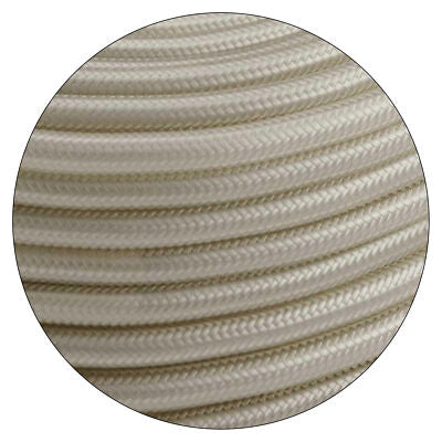 2 Core Round Fabric Cable 0.75mm – 1 m to 4 m - Cream, 2 m