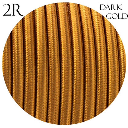2 Core Round Fabric Cable 0.75mm – 1 m to 4 m - Gold, 1 m