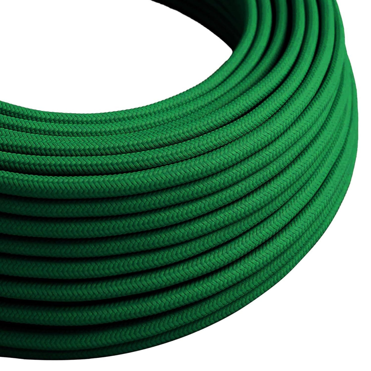 2 Core Round Fabric Cable 0.75mm – 1 m to 4 m - Green, 2 m