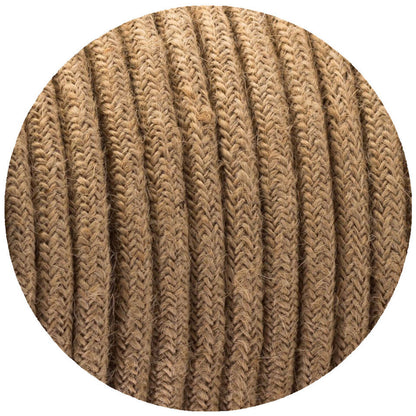 2 Core Round Fabric Cable 0.75mm – 1 m to 4 m - Hemp, 2 m