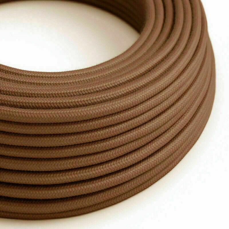 2 Core Round Fabric Cable 0.75mm – 1 m to 4 m - Light Brown, 1 m