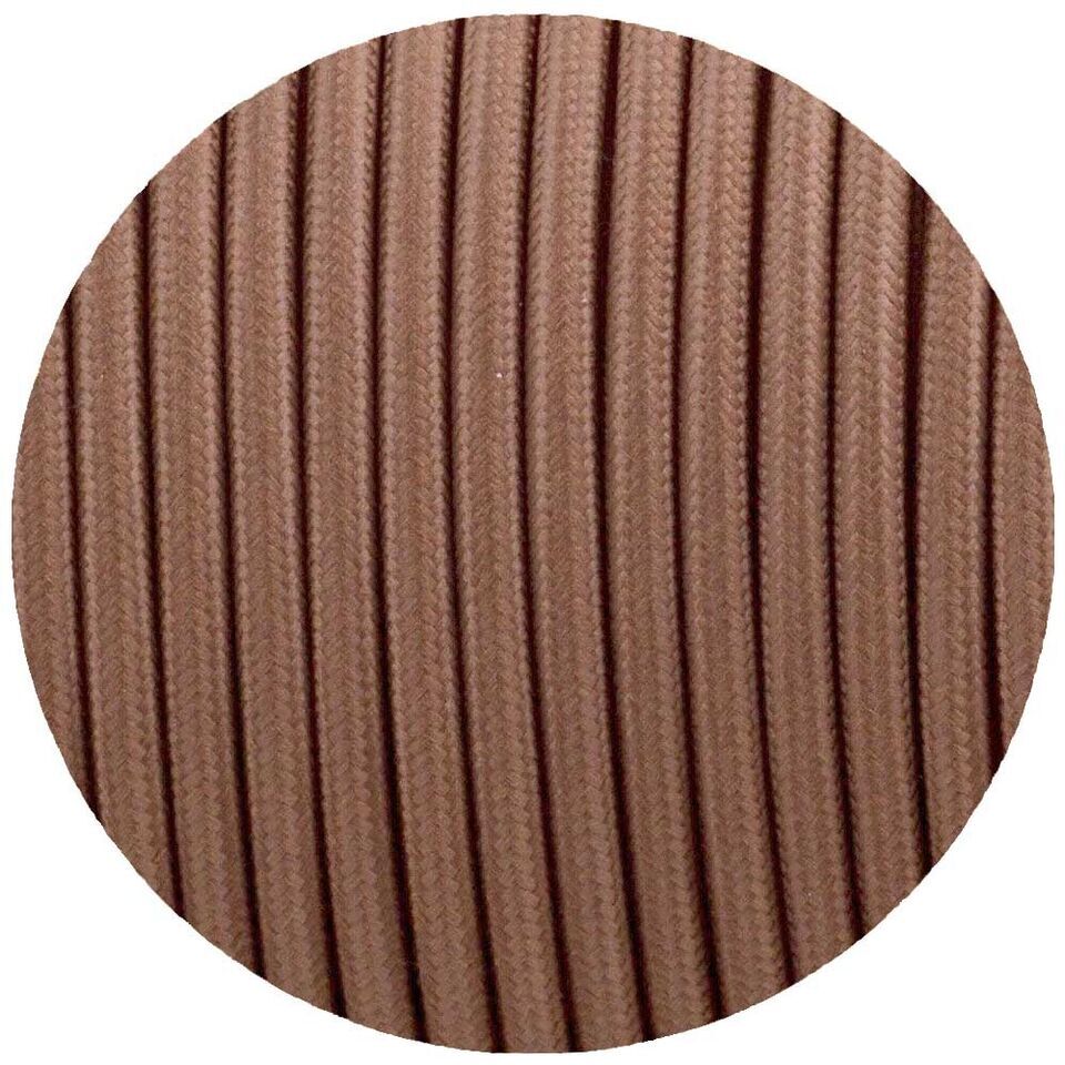 2 Core Round Fabric Cable 0.75mm – 1 m to 4 m - Light Brown, 2 m
